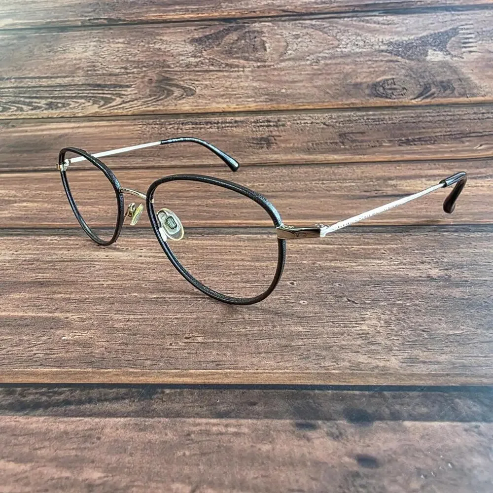 Kliik Denmark Women's Eyeglasses Brown‎ Round Metal Frame 50-18-135 FRAMES ONLY